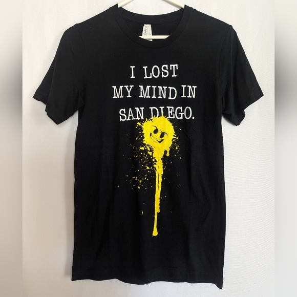 Women's XS AT&T MR. Mercedes Original T-shirt I Lost My Mind In San Diego Black - Picture 1 of 1